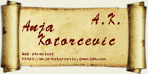 Anja Kotorčević vizit kartica
